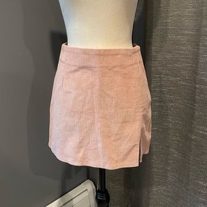 Light pink corduroy mini skirt